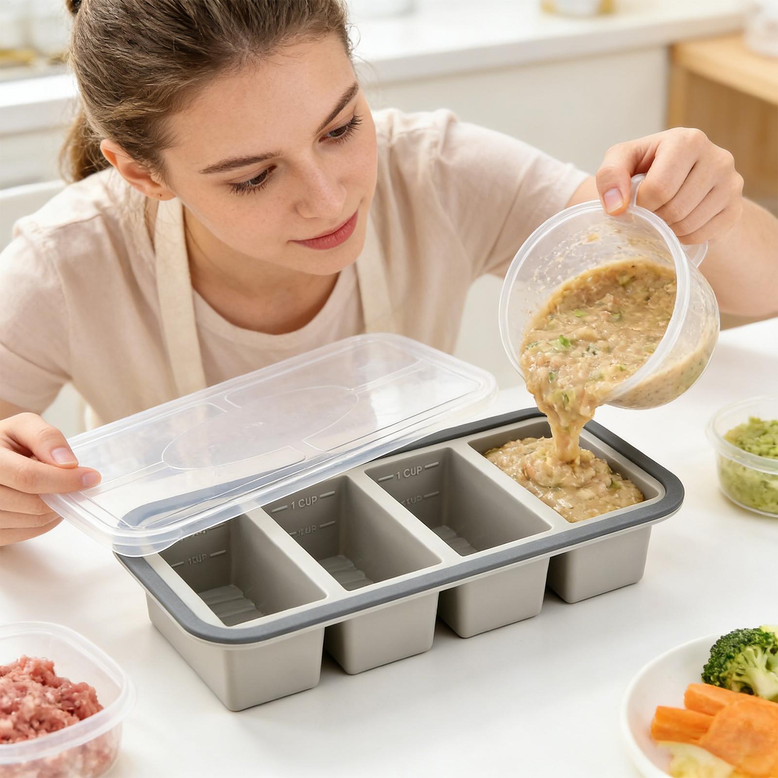 Meal Prep Template - Stampi in Silicone per Congelatore, Contenitori