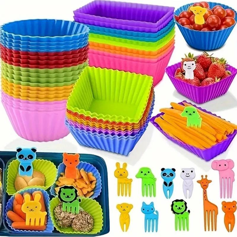 Meal Prep Template - ● 12/24 Pezzi Divisori in Silicone