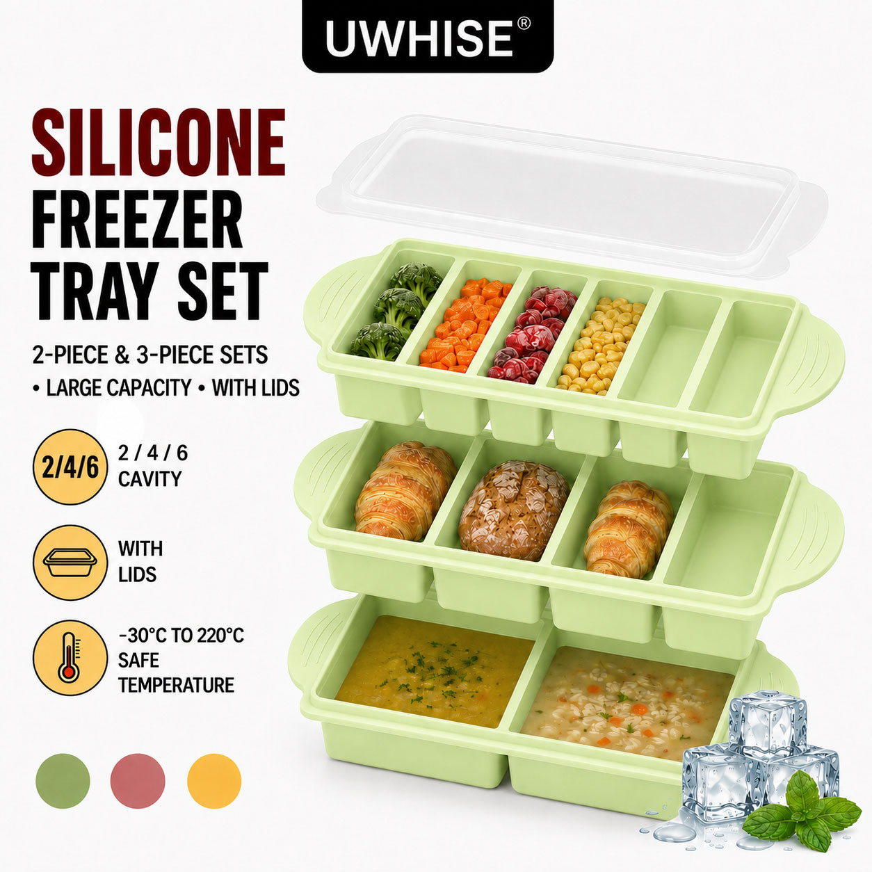 Meal Prep Template - Uwhise Set da 2/3 Pezzi: Vaschette