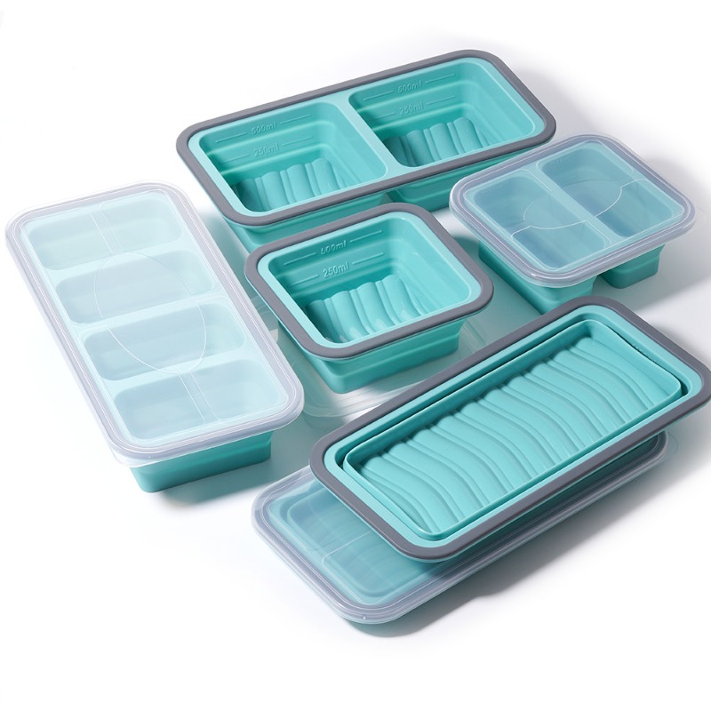 Meal Prep Template - Vaschetta per congelatore con coperchio, 2