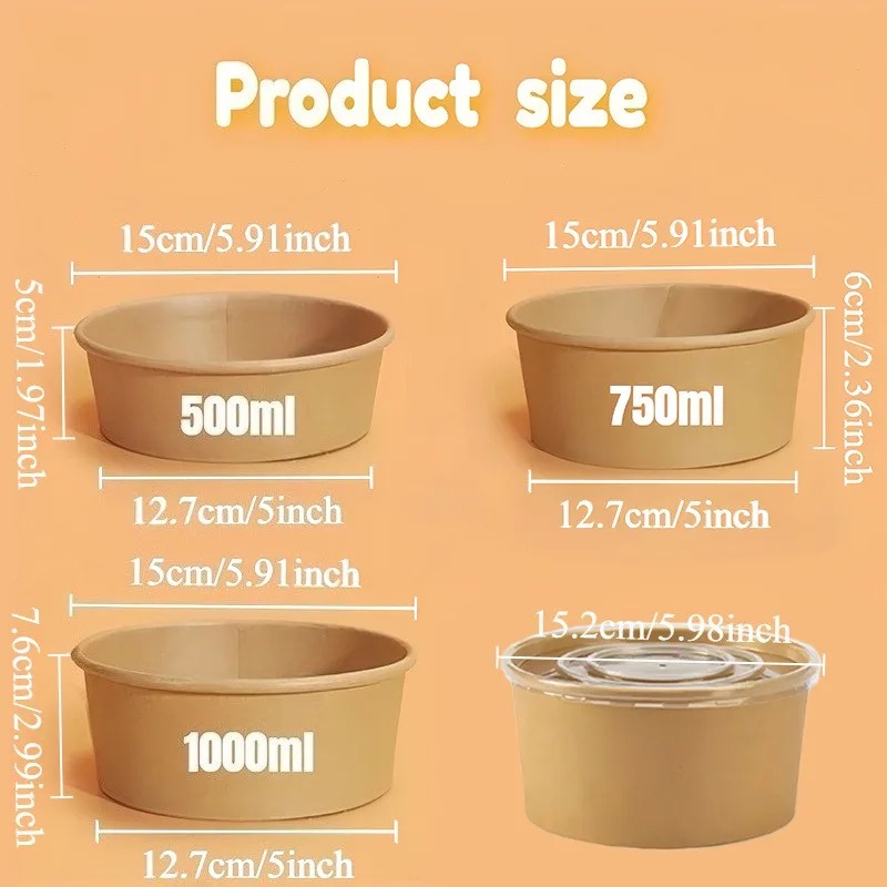 15/30PCS Ciotole di carta Kraf - Meal Prep Bowl recensione e prezzo